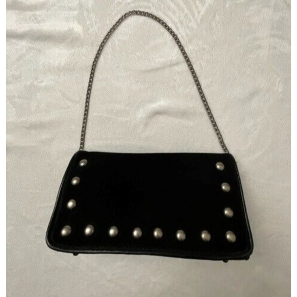 Isaac Mizrahi Black Faux Leather Latch Flap Multi Compartment Shoulder bag Purse